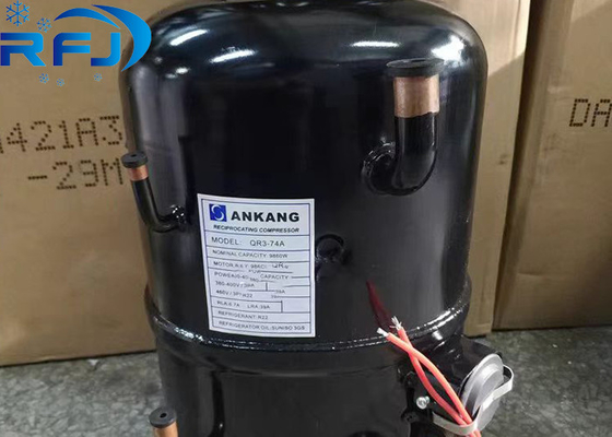 3.5 HP R404a QR3-74A Ankang Hermetische zuiger koelcompressor voor 220-380V 3PH 50Hz of 380-460V 60Hz toepassingen