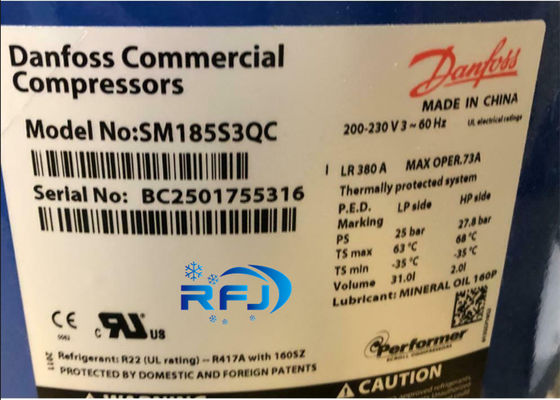 Van de de Rolkoeling van de Danfossuitvoerder 60Hz de Compressor SM185S3QC