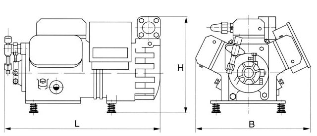 DWM Copeland Semi-hermetische compressor D6DH-350 X, D6DH-3500
